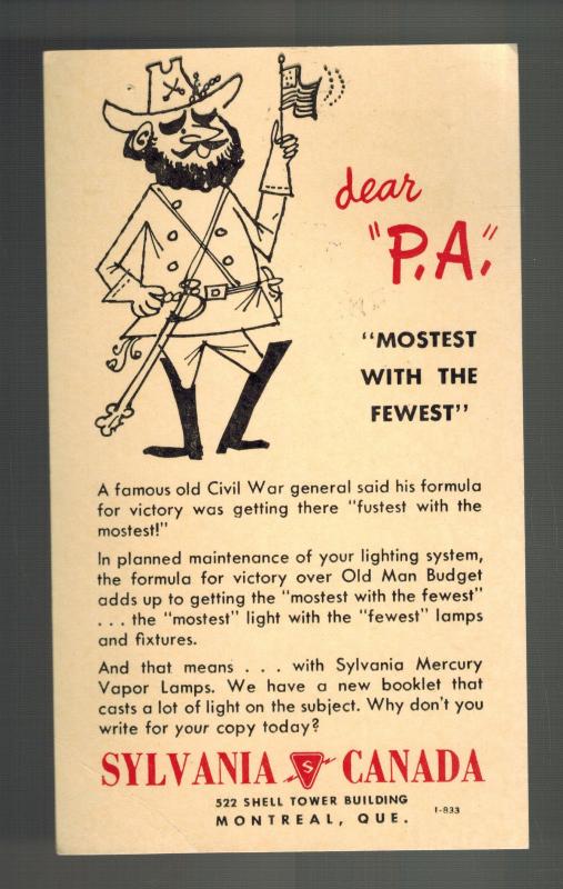 1958 Montreal Canada Advertising postcard Cover to USA Sylvania