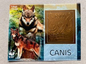 Stamps. Fauna Wolves  5 blocks Foil Bronze perforated NEW 2023 year