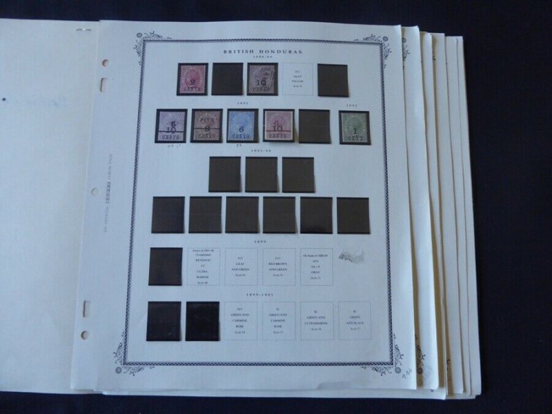 British Honduras 1888-1972 Stamp Collection on Album Pages