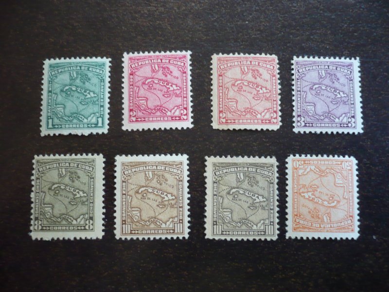 Stamps - Cuba - Scott# 253-256, 258-261 - Mint Hinged Partial Set of 8 Stamps