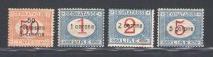 1922 Dalmatia, Tax Marker No. 1/4, 4 MH values*