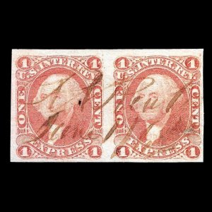 WCstamps: U.S. Scott #R1a / 1c Express Imperf Pair, VF / CV $300