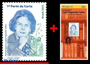 23-05 BRAZIL 2023 TRIBUTE TO LYGIA FAGUNDES TELLES, WRITER, MNH + BROCHURE