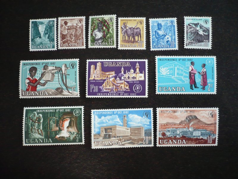 Stamps - Uganda - Scott# 83 - 94 - Mint Never Hinged Set of 12 Stamps