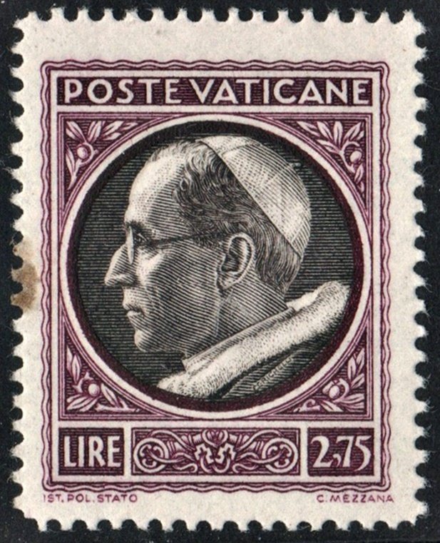 Vatican City SC#76 2.75£ Effigy of Pius XII Facing Left (1940) *MNH