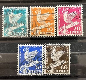 Switzerland #210-214 Used Set- SCV=$8.75