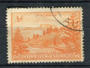 NORFOLK ISLAND; 1947 early Ball Bay issue fine used 1/2d. value