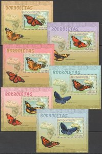 B1389 2007 Mozambique Fauna Butterflies 6 Lux Bl Mnh