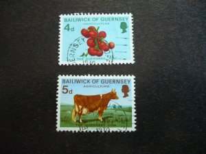 Stamps - Guernsey - Scott# 33-34 - Used Part Set of 2 Stamps