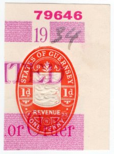 (I.B) Guernsey Revenue : Impressed Duty 1d (cheque)