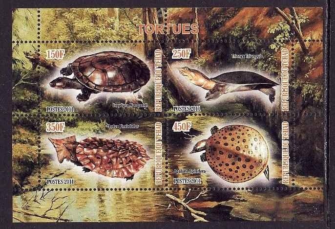 Chad-unused NH sheet-Sea Life-Turtles-2011-issue not auth