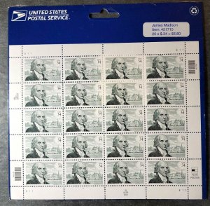 Scott #3545 James Madison Sheet of 20 Stamps- Sealed