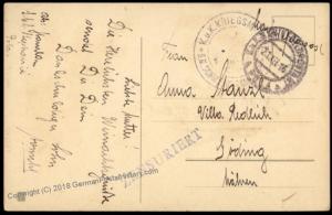 Austria Empire WWI Navy Ship SMS Stephanie Marine Feldpost 61758