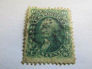 US Stamps, Scott # 68a, 10c Washington 1861 Used, Well-Centered, SCV: $90.00,