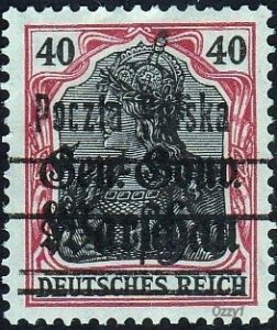 Poland 1916 Sc#N15,  40f opt German Occupation WW1 MINT-VF-DOG-H.