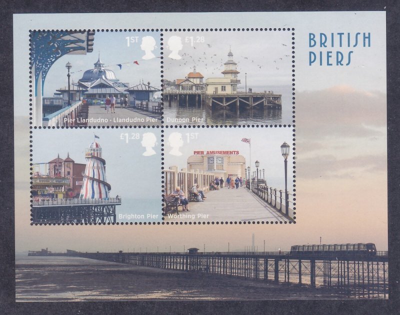 GB Great Britain 3327 SG MS3641 MNH 2014 British Piers Sheet of 4 Very Fine