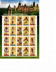 #3076a American Indian Dances minisheet