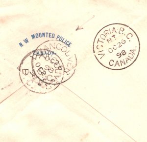 CANADA QV Cover *NW MOUNTED POLICE* Vancouver Registered 1898 Early NWMP i133