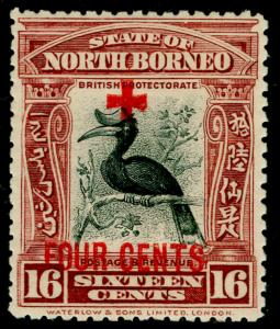 NORTH BORNEO SG244, 16c +4c brown lake, M MINT.