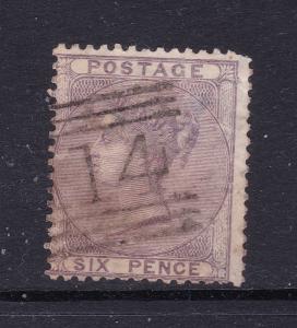 Great Britain a used old QV 6d no plate no, no hyphen from 1856