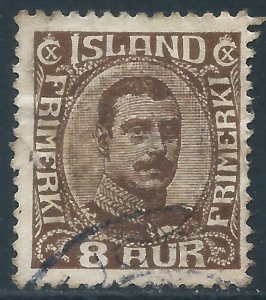 Iceland, Sc #114, 8a Used (small tear at left)
