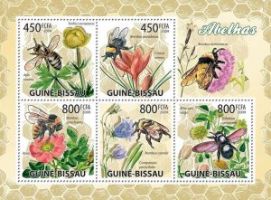 Guinea - Bissau 2009 - Bees & Flowers 5v Y&T 3110-3114, Michel 4462-4466