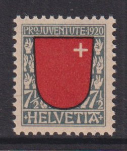 Switzerland  #B15  MNH   1920  Pro Juventute  Arms  7 1/2c