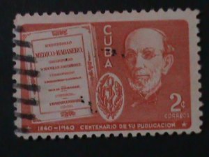 ​CUBA-1940-SC#364 DR. NICOLAS J. GUTIERREZ-USED VF-84 YEARS OLD STAMP