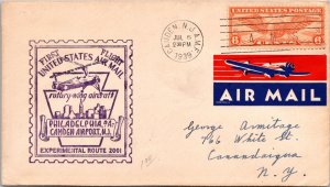 FFC 1939 Airmail Experimental RT #2001 - Camden, NJ - J3427