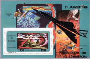 Niger 1996 Concorde/Aircrafts 1 SS MNH  Bl#84a Silver ovpt. 