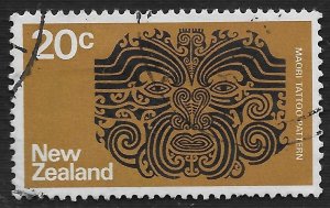 New Zealand #452 20c Maori Tattoo Pattern