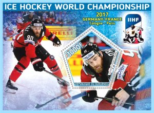 Stamps. Sports. Ice Hockey  2017 year 6 sheets perforated