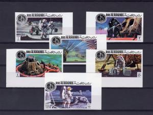 RAS AL-KHAIMA 1972 SPACE HISTORY Set (6) Imperforated MNH Mi709B/13B