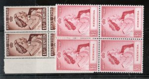 Bermuda #133 - #134 Very Fine Never Hinged Set In Blocks