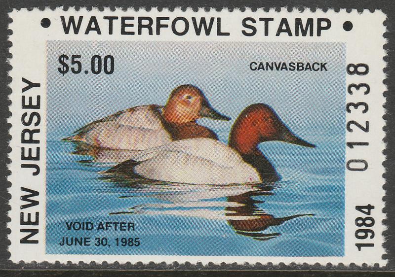 U.S.-NEW JERSEY 1-2, STATE DUCK HUNTING PERMIT STAMPS. MINT, NH. VF