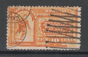 US Sc E3 used 1893 10c Special Delivery, double Chicago CDS