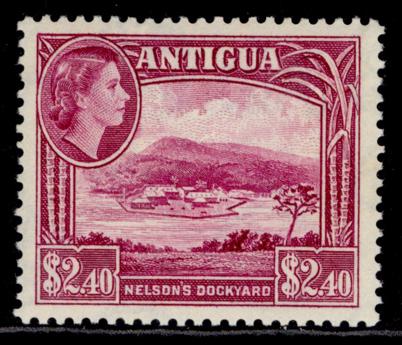 ANTIGUA QEII SG133, $2.40 bright reddish-purple, LH MINT. Cat £20.