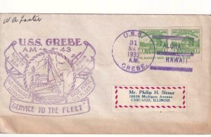 1935, USS Grebe, AM-43, Hawaii to Chicago, IL (N6935) 