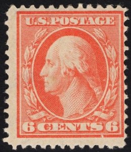 US #336 6c Red Orange Washington MINT HINGED SCV $62.50