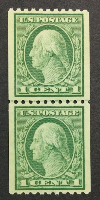 MOMEN: US STAMPS #486 LINE PAIR MINT OG NH XF LOT #36656