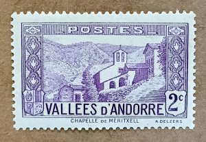 Andorra (French) #24 2c Chapel of Meritxell MLH (1932)