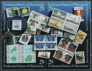 Micronesia 198 ad block, MNH. Michel 371-374. 1994. Butterfly, Fish, Ship, Map.