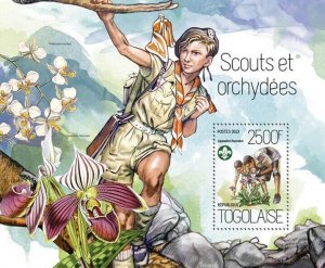 2013 TOGO MNH. SCOUTS AND ORCHIDS   |  Michel Code: 5490 / Bl.919