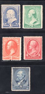 MOMEN: US STAMPS #212-216 MINT OG LH/1NH(3c) LOT #79561*