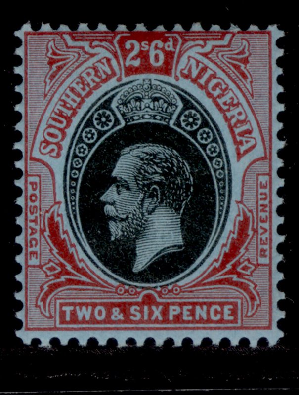 SOUTHERN NIGERIA GV SG53, 2s 6d black and red/blue, LH MINT.