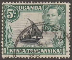 Kenya, Uganda,  stamp, scott#67, used, hinged, Dhow,