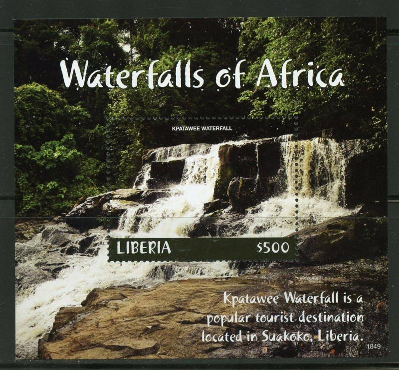 LIBERIA 2019 WATERFALLS OF AFRICA SOUVENIR SHEET MINT NEVER HINGED