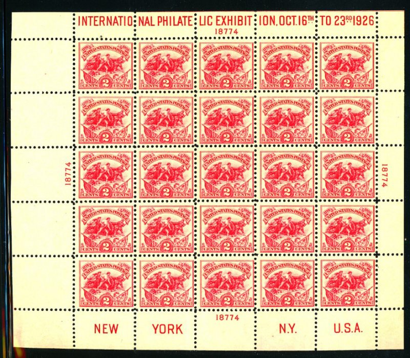 U.S. #630 MINT SOUVENIR SHEET OG NH VF