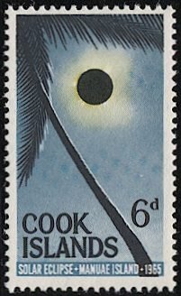 COOK ISLANDS 1965 Sc 159 Mint LH  VF, 6d - Solar Eclipse