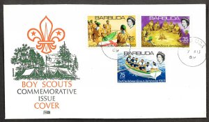 BARBUDA ​SC#36-38 3rd Caribbean BOY SCOUTS JAMBOREE (1969) FDC